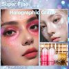 Body Glitter Roll on Festival Glitter Gel Makeup for Hair Face and Body Color Changing Glitter Gel Rave Party Makeup 25ml Sliver