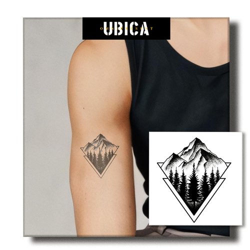 UBICA Temporary Tattoos Adult, 2 Sheets Fake Tattoos, Realistic And Long-Lasting Non-Reflective, Waterproof For 1-2 Weeks, Quiet Valley Tattoo 3x3in