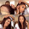 YMS Reddish Brown Human Hair Wigs for Black Women Transparent Lace Front Wigs Human Hair Pre Plucked 150% Density Straight Human Hair Lace Front Wigs (18 inch, Reddish Brown)