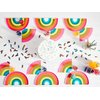 Talking Tables RAIN Happy Birthday Rainbow Shaped Plates Party Decorations, Pack of 12, Width 24cm, 9", Gold Foil and Mixed Colors