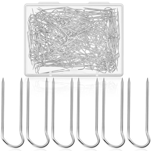 200 Pieces Fork Pins for Quilting Sewing Double Pins Needlecraft Blocking Pins Pins Stainless Steel U-pins for DIY Sewing Jewelry Craft Making, 0.91 x 0.2 Inch