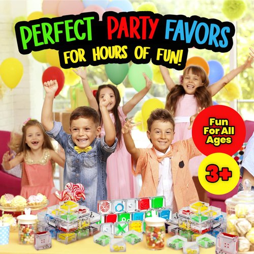 Bedwina Mini Cube Puzzle Box Set, 24 Pack Balance IQ Party Favor Games for Kids, Teens, Adults, 1.5 Inch Mini Games for Kids 3D Brain Teaser Maze Ball Mini Puzzles Toy Stocking Stuffers for Kids Bulk