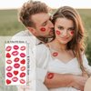 12 Sheets Valentine's Day Lip Prints Temporary Tattoos, Face Body Fake Tattoos, Hot Pink Red Black Kiss Heart Stickers Birthday Party Favors Supplies Festivals Makeup