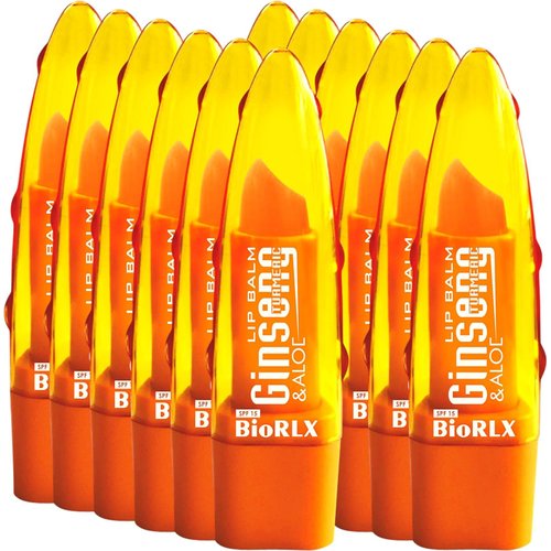 BioRLX Aloe Vera, Ginseng, Turmeric Lip Balm (Twelve Lip Balms)