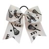 NEW "GLITTERY LACROSSE" Cheer Bow Pony Tail 7 Inch Girls Hair Cheerleading Games Sports Team Tournaments Lacrosse Ball Sticks Grosgrain Ribbon