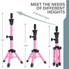 AliLeader 25 Inch Mannequin Head Stand Tripod for Mannequin Head Wig Stand Tripod Wig Head Stand for Training Heads and Canvas Block Head (Mannequin Head Not Included,Pink)