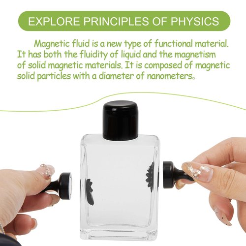 Ferrofluid Magnetic Liquid Display Toy in a Bottle – Filled with Ferro Fluid Liquid Toy, Desk Toys Magnets Dancing Ferrofluid Magnetic Fidget Toys Gifts for Kids & Adults Magnet Physics Science Kit