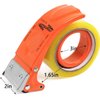 PROSUN 2 Pack Metal Packing Tape Dispenser Gun: 2-inch Wide Tape dispensers/3-Inch Inner Paper Core(2"Orange+2"White)