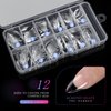 krofaue Short Almond Nails - 240Pcs Almond Clear Nail Tips, 12 Sizes Artificial Acrylic False Nails, Full Cover Press on Nails for Home DIY & Nail Tips Art