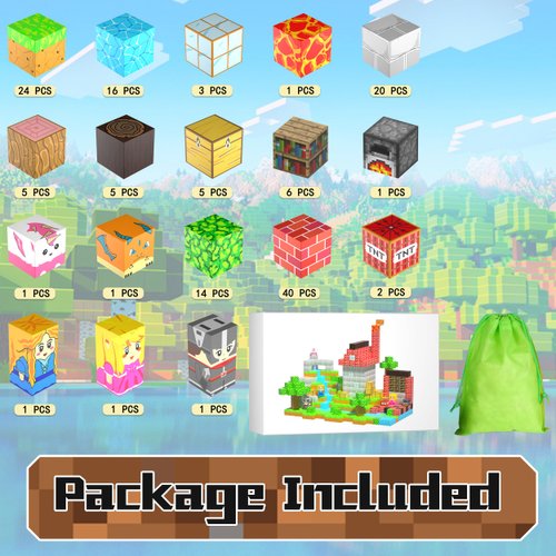 150PCS Magnetic Building Blocks Toys, Mine Magnetic Blocks Construction Cubes, Magnetic Blocks for Kids Ages 4-8 8-12, Build World Magnet Building Blocks STEM Sensory Stacking Toys Gifts