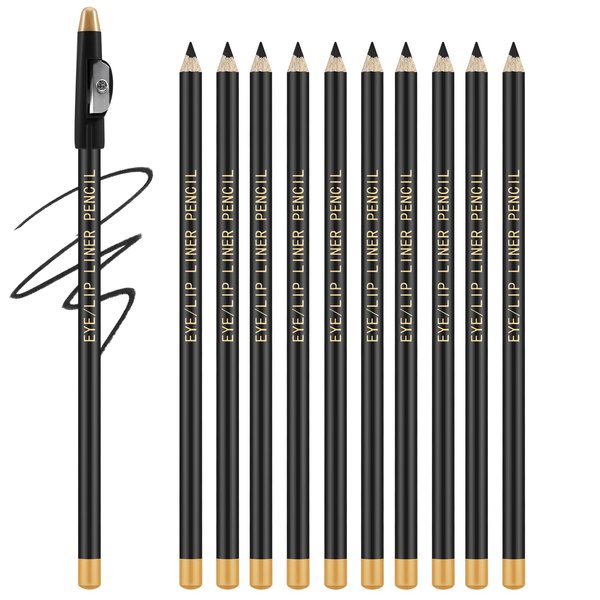 Apooliy 10pcs Eyebrow Pencil Set，Long Wear Brow Pencil with Sharpener,Waterproof Eyebrow Pen,Easy Application for Brows & Eyes