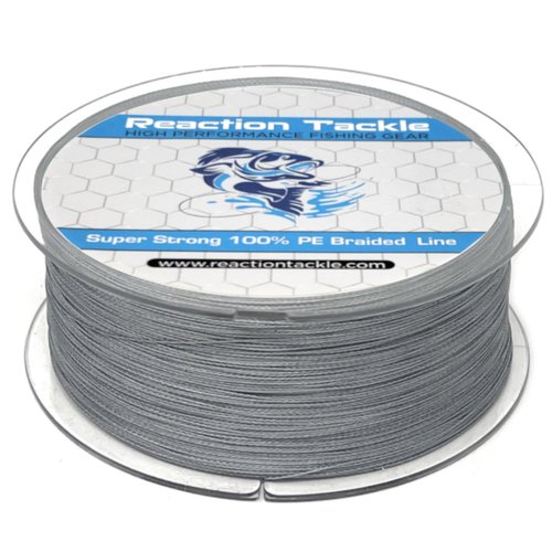 Reaction Tackle Braided Fishing Line Gray 10LB 300yd