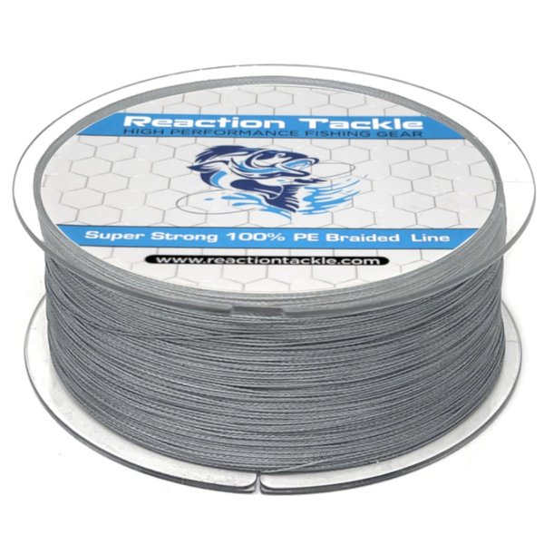 Reaction Tackle Braided Fishing Line Gray 10LB 300yd