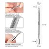 2 Pcs Cuticle Pusher Cutter and Remover, Professional Double Ended Stainless Steel Dual Head Cuticle Pusher Tool Nail Care Polish Remover Cuticle Trimmer, Durable Manicure and Pedicure Tool (Silver)