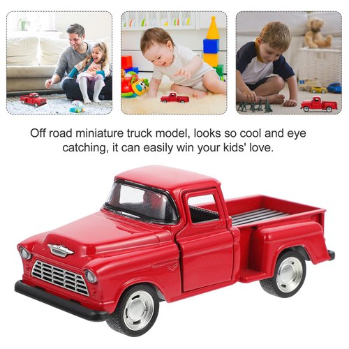 Toddmomy Vintage Decor Vintage Toys Christmas Pickup Truck Alloy Pickup Car Vintage car Model Pickup car Figurine Children Miniature Truck Models Miniature Old Vintage Toys Children Toys Kids Toys
