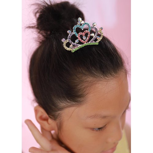 JWICOS Princess Small Crystal Comb Mini Crystal Hair Comb Headband for Girls Rhinestone Comb Hair Accessories for Birthday Party Halloween Christmas (Multi-colored)