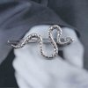 Allereyae Vintage Snake Hair Clip Barrette Serpent Hair Pin Barrette Punk Medusa Side Hair Clip Barrette Bobby Pin Silver Snake Head Clip Headwear Hair Accessories for Women (Silver)