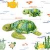 Aoriher 5 Pieces Plush Turtle Set 12 Inch Stuffed Sea Turtle Mom with 4 Little Plush Turtles Soft Plush Stuffed Animal Toys Tortoise Hugging for Birthday Party Favors Easter, Christmas (Cute Style)