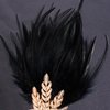 Tongcloud 1920s Flapper Feather Headband Roaring 20s Gatsby Headpiece Women's 1920s Headband Flapper Feather Headpiece (Black)