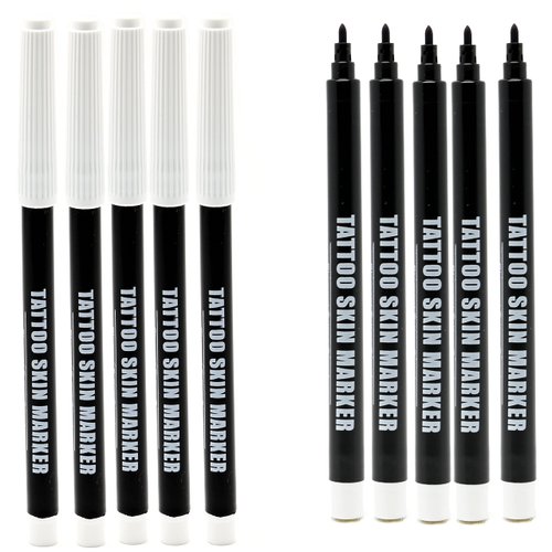ELEMENT TATTOO SUPPLY - Bold Tip Purple Body Marker Pens for Skin Tattoo Stencil - Thick Line Precision - Disposable for Stencil - Dot Markings -Body Piercing - Freehand 10 Markers