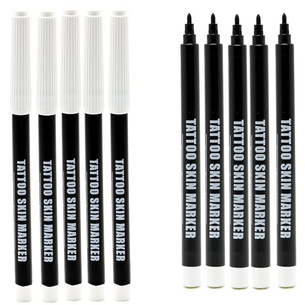 ELEMENT TATTOO SUPPLY - Bold Tip Purple Body Marker Pens for Skin Tattoo Stencil - Thick Line Precision - Disposable for Stencil - Dot Markings -Body Piercing - Freehand 10 Markers