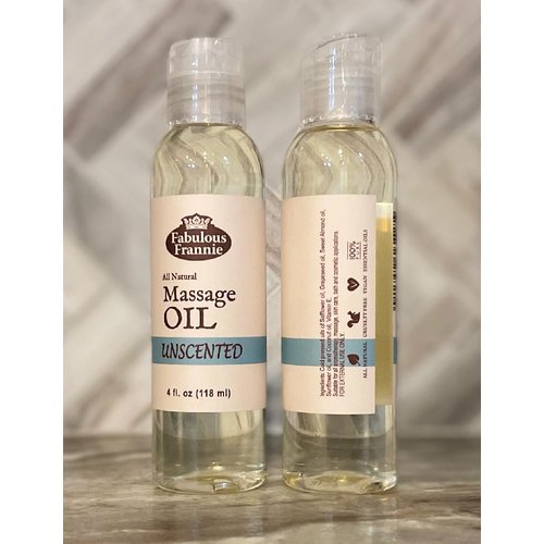 Fabulous Frannie Massage Oil Unscented Natural A Base Oil for Essential Oil or Massage use. Made with Safflower, Grapeseed, Sweet Almond 4oz (Pack of 1)