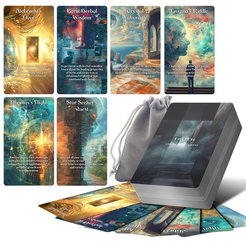 ZZBUY The Truth Oracle Cards, Oracle Cards Deck with Meanings on Them, Oracle Tarot Cards for Beginner, Revealing The Truth