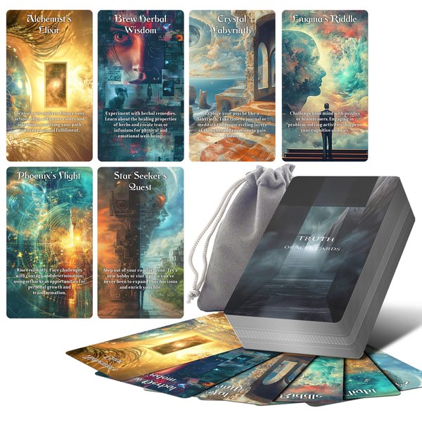 ZZBUY The Truth Oracle Cards, Oracle Cards Deck with Meanings on Them, Oracle Tarot Cards for Beginner, Revealing The Truth