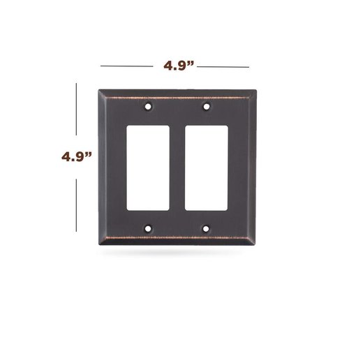 SLEEKLIGHTING Oil Rubbed Bronze Outlet Covers and Switch Plates-Decorative Wall Plate Light Switch Cover Flat -Variety of Styles: Decorator/Duplex/Toggle / & Combo-Size: 2 Gang Decorator (2Pack)