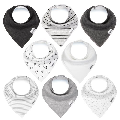 KiddyStar Organic Cotton Toddler Bibs: Bandana Bibs for Drooling, Teething, Feeding & Newborn Babies | Soft & Absorbent (Triangular 5)