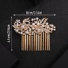 Teyglen Pearl Bride Wedding Hair Comb Gold Flower Headpiece Bridal Pearl Crystal Hair Side Comb Decorative Rhinestone Hair Piece Floral Wedding Hair Accessories for Women Girls
