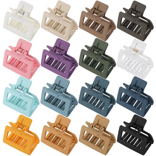 16 Pack Medium Small hair clips for Women 2 Inch Small Matte Rubber Coating Hair Claw Clips for Women Thin Short hair,Strong Hold jaw clips