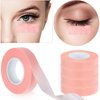 10 Rolls Eyelash Extension Tape Breathable Lash Tape Beauty Eyelash Tape Fabric Tape, 2 Pieces Silicone Eyelash Pad with Tape Cutter Dispenser for Eyelash Extension Supply (Pink)