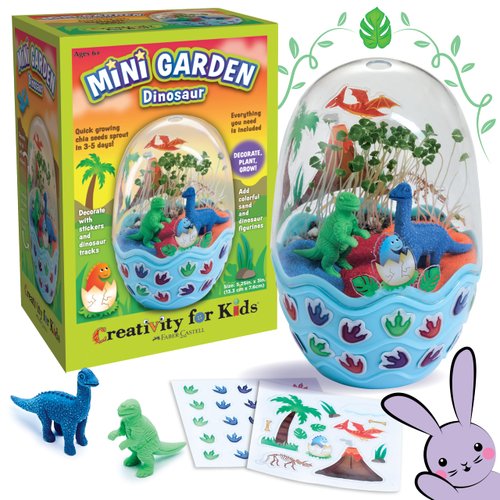 Creativity for Kids Mini Garden Dinosaur: Terrarium Kit for Kids - Dinosaur Crafts for Boys, Dinosaur Toy and Science Kit for Kids Ages 6-8+, Small Gifts for Kids