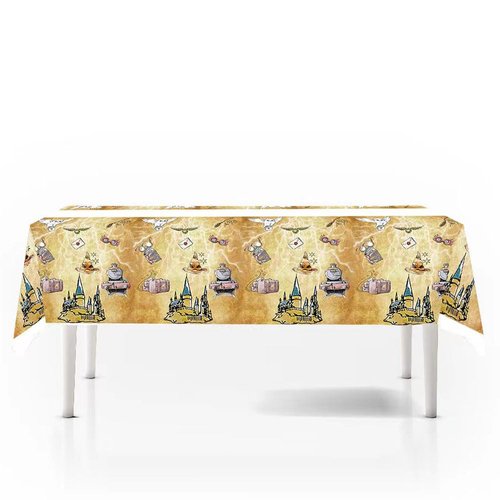 taimowei Magical Wizard School Tablecloth Pack, 2pcs Plastic Table Covers for Kids Birthday Party Decorations, 70x42.9 inch