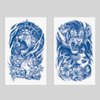Oottati 2 Sheets Semi Permanent Waterproof Temporary Tattoos, 2 Weeks Long Last, 100% Plant-Based Ink Infinity Realistic Stickers, Tiger Lion Women Flower