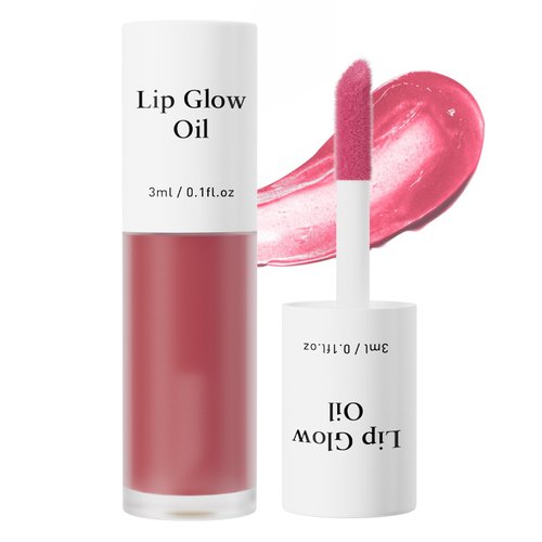 Hydrating Lip Glow Oil,Moisturizing Lip Plumper Gloss,Plumping Lip Gloss,Lip Oil,Lip Balm for Lip Care and Dry Lips, Non-Sticky Long-Lasting Shiny Fruit Flavor Lip Stain, 0.10 Fl Oz (04#Cherry)