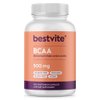 BESTVITE Vegan BCAA 500mg per Capsule of Amino Acids (400 Vegetarian Capsules) - 2000 mg per Serving - No Stearates - Vegan - Gluten Free - Non GMO