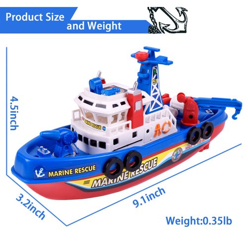 OSIAOIUDOA Baby Bath Toys , Light Up Pool Bathtub Toy Boat with Water Sprinkler Bath Toys for Kids Ages 4-8(Includes 2 Boat)