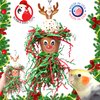 Bonka Bird Toys Christmas Elf Santa Snowman Reindeer Natural Sola Chew Forage Small Medium Bird Toy Cockatiel Parakeet Conures and Other Similar Birds (2437 Reindeer)