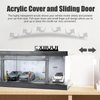 cxiiuui Display Case 1/64 Scale Diecast Parking Garage Moldel 1-Tires LED Light Model Car Show Case 5 Parking Spaces with Full Acrylic Cover Grey