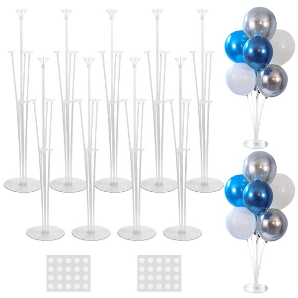 JOYYPOP 9 Sets Balloon Stand Kit For Table, Balloon Sticks with Base Birthday Graduation Party Decorations Wedding