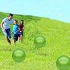 GCQJOQ 2 Pcs 9 Inch Inflatable Bouncy Balls with Hand Air Pump for Indoor Outdoor Play Balls (Green)