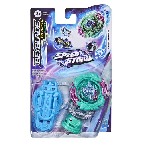 Beyblade Burst Surge Speedstorm World Evo Helios H6 Spinning Top Starter Pack – Attack Type Battling Game Top with Launcher, Toy for Kids