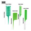 Hair Styling Comb,Highlighting Professional Styling Comb Metal Rat Tail Teasing Comb Dyeing Comb Foiling Comb for Home Hairstylist Barber Styling Weaving (4 Pcs Green)
