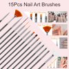 MYR 34Pcs Nail Art Brushes, Nail Art Brush Set, Nail Art Tools, including Nail Design Brushes, Nail Dotting Tool, Nail Drawing Pens, Nail Brush Brackets, Nail Nano Polishing Rubs