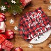 Whaline 100Pcs Christmas Tableware Set Jesus Holy Night Disposable Paper Plates Napkins Cups Xmas Religious Red Black Buffalo Plaid Dinnerware Set Serves Guests for Christmas Baptism Party Supplies