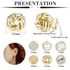 HAIAISO 6 Pairs Clip On Earrings Cubic Zirconia Pearl Knot Twist Clip On Earrings Non Pierced for Women Girls Clip Earrings Set