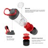 21oz Protein Shaker Bottle with Powder Storage Container-Shaker Cups for Protein Shakes-pre workout bottle-Mixer Cup-Gym Sport Water Bottle -Made with Tritan BPA Free,with Wire Whisk Balls,Red