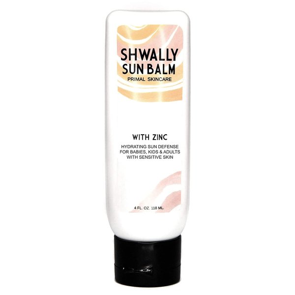 Shwally Zinc & Avocado Mineral SunBalm 30SPF, The Only Real Primal Sun Lotion - 100% Grass Fed Tallow, Avocado Oil & Non-Nano Zinc Oxide - Pregnancy Safe (Coconut + Vanilla, 4 Fl Oz & Not Tinted)